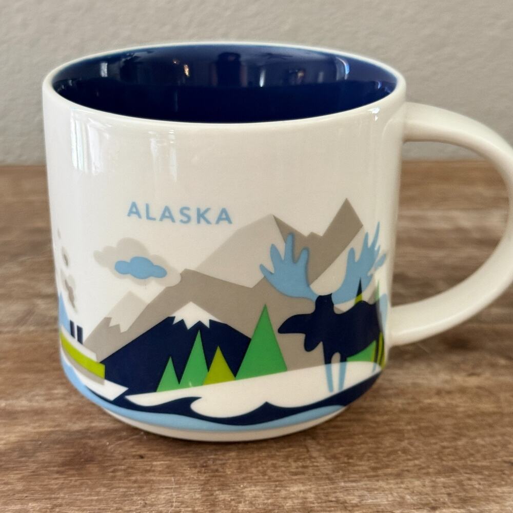 Starbucks You Are Here Alaska Coffee Mug 2015 Discontinued 14oz YAH Moose